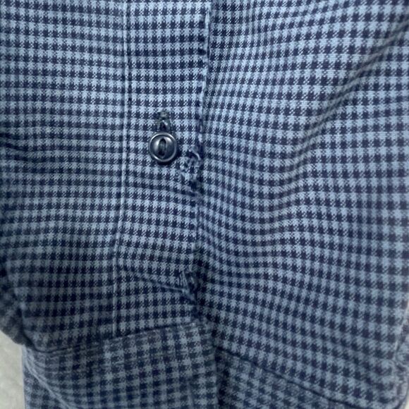 Eddie Bauer Blue HoundsTooth Long Sleeve Shirts Men's Long Large Some Defects - Picture 3 of 9